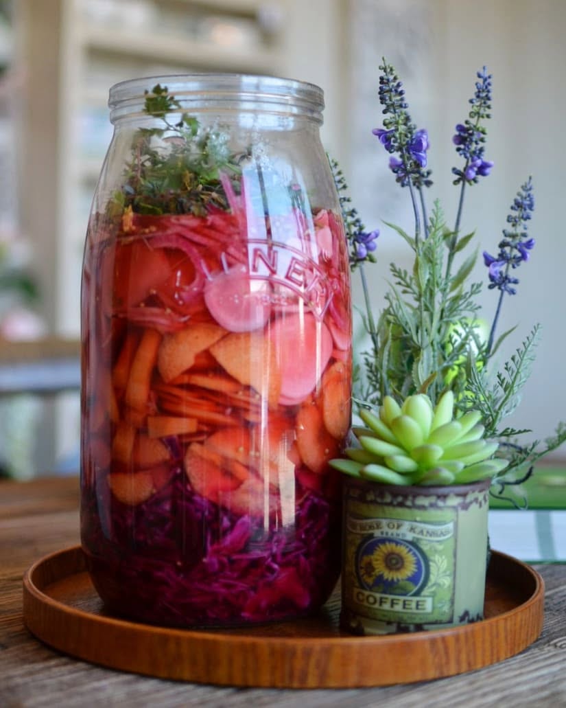 House-made kombucha with herbs and flowers